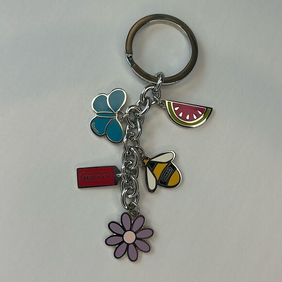 NWOT COACH Vintage Rare Multi Spring Keychain Fob Purse Charm - Picture 1 of 6